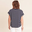 T-shirt droit col rond manches courtes noir femme