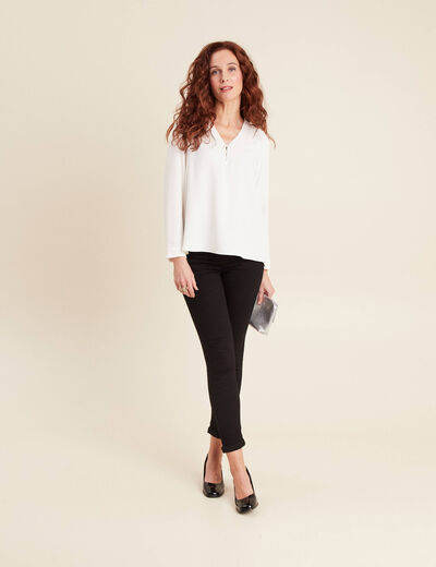 Blouse manches longues ecru femme
