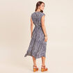 Robe &eacute;vas&eacute;e 3/4 sans manches col v blanc femme