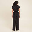 Combinaison pantalon ceintur&eacute;e noir femme