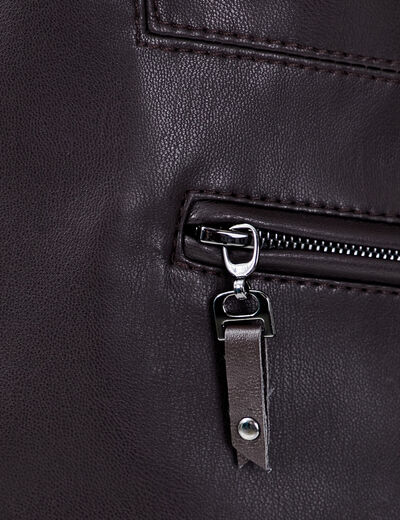 Veste cintrée zippée marron femme