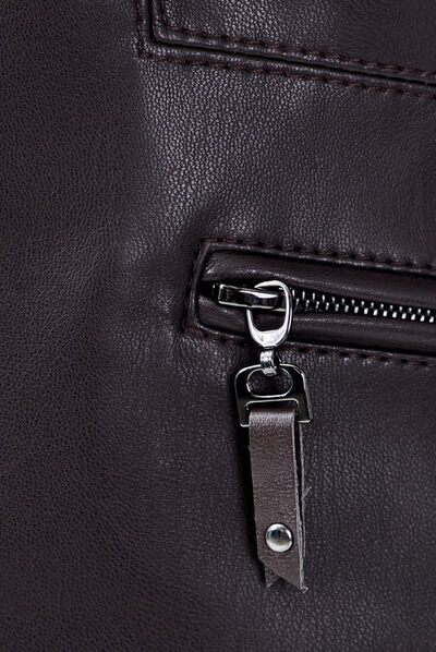 Veste cintrée zippée marron femme