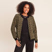 Gilet r&eacute;versible manches longues vert femme