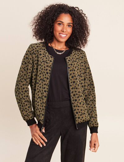 Gilet r&eacute;versible manches longues vert femme