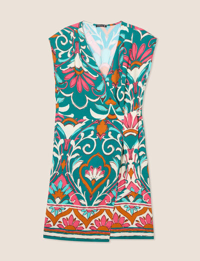 Robe portefeuille rose femme