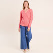 Pull manches longues rose framboise femme