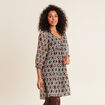Robe &eacute;vas&eacute;e manches 3/4 blanc femme