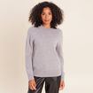 Pull cachemire col montant gris clair femme