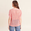 Pull col v manches courtes rouge femme