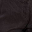 Pantalon coupe chino en lin ceintur&eacute; noir femme