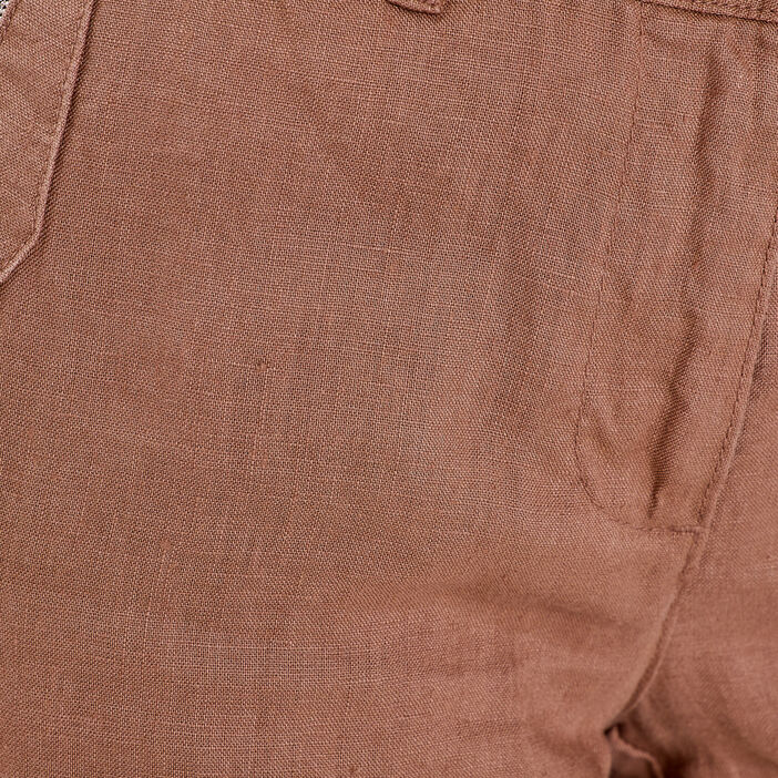 Bermuda droit à détails bijoux marron femme
