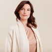 Gilet manches longues creme femme
