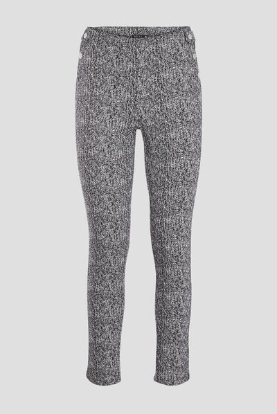 Pantalon tregging taille basculée blanc femme