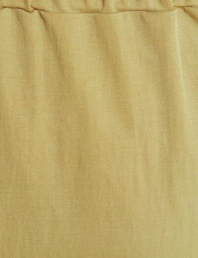 Jupe droite effet portefeuille vert olive femme