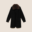 Gilet droit long col chemise noir femme