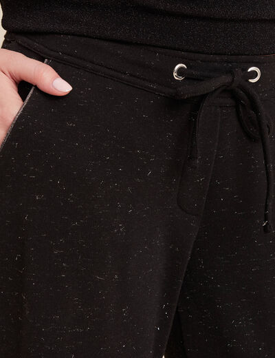 Pantalon jogging 7/8ème noir femme