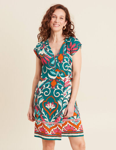 Robe portefeuille rose femme