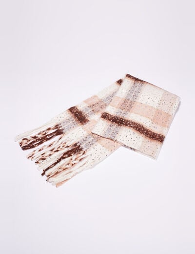 Écharpe à franges multicolore femme