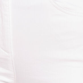 Pantalon léger taille haute long blanc femme
