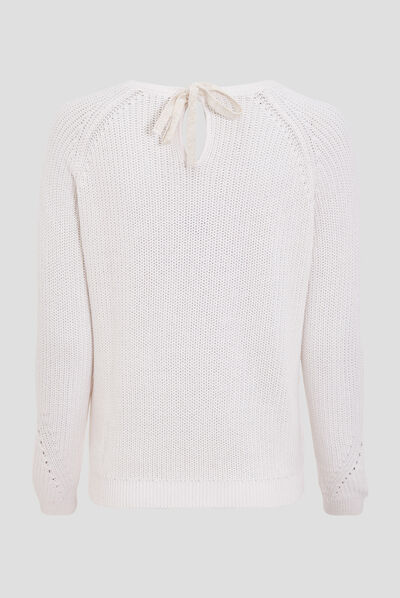 Pull manches longues ecru femme