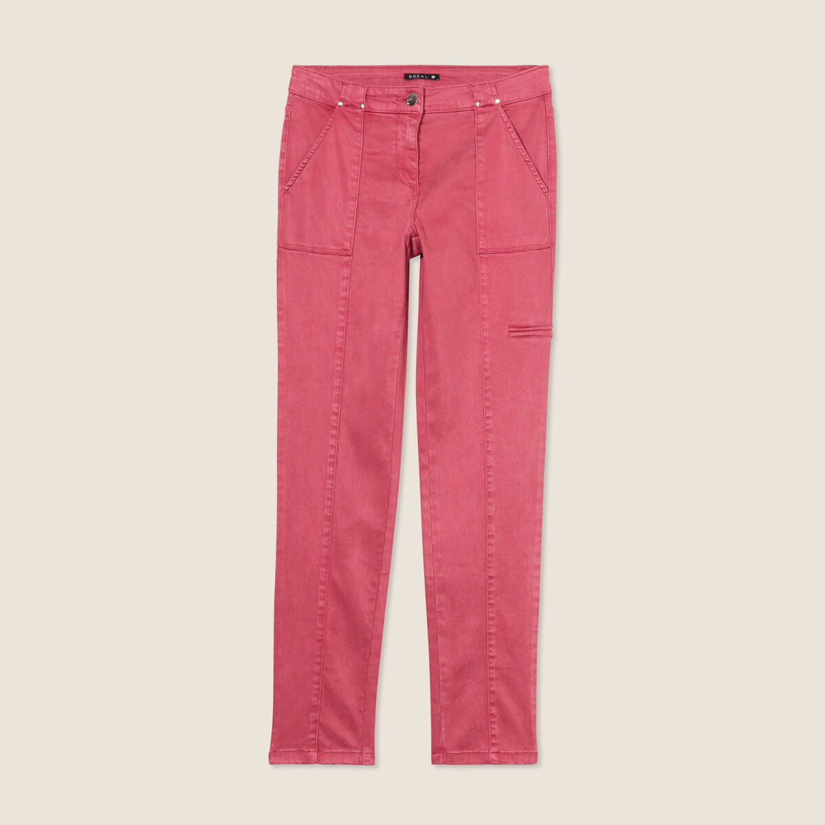 Pantalon ajusté rouge foncé femme