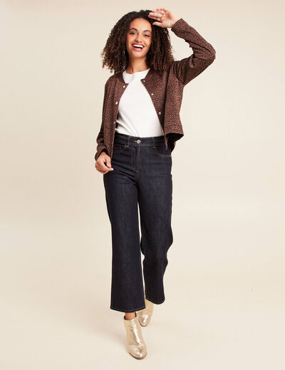 Veste doubl&eacute;e marron femme