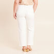 Jean coupe large 7/8&egrave;me taille haute blanc femme