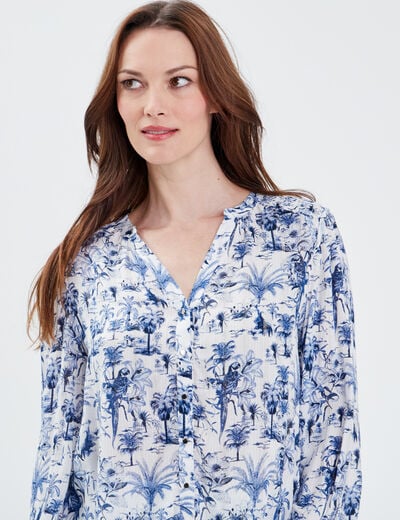 Chemise manches longues blanc femme