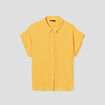 Chemise manches courtes jaune moutarde femme