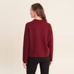 Gilet col chemise manches longues bordeaux femme