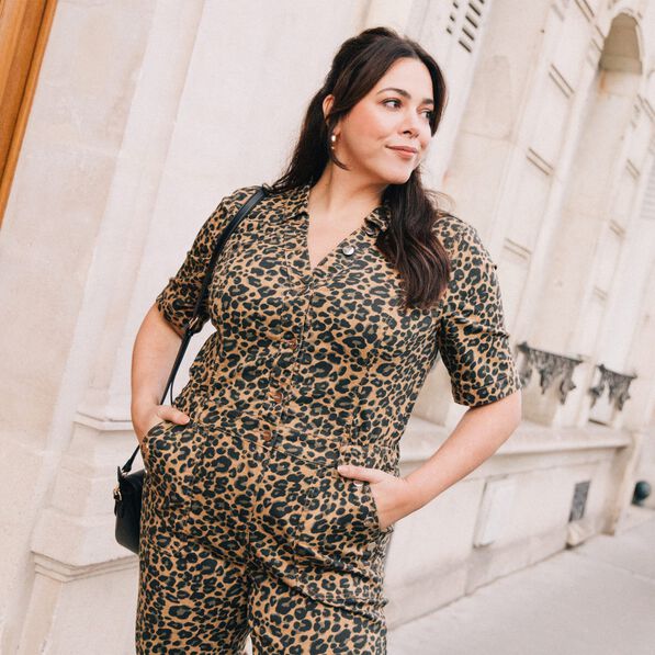 Combinaison pantalon à pont marron femme