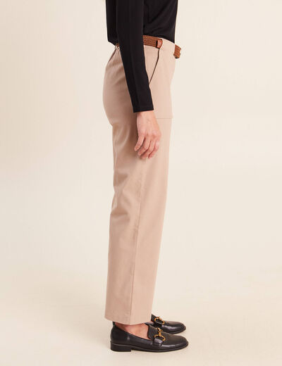 Pantalon cargo taille haute sable femme