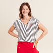 T-shirt manches courtes brodé blanc femme