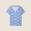 T-shirt manches courtes bleu femme