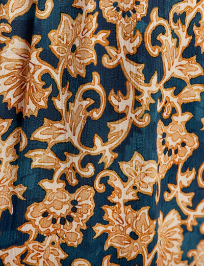 Robe évasée manches 3/4 bleu foncé femme