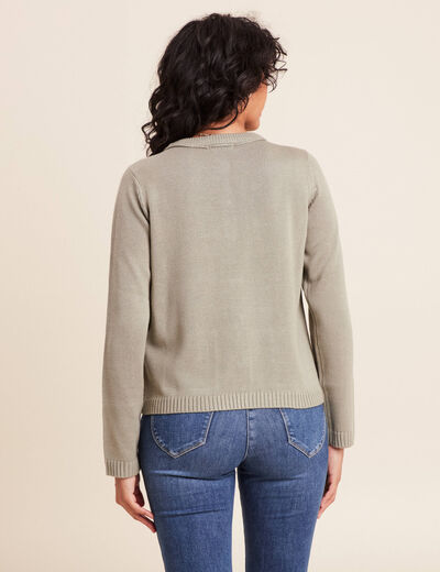 Gilet droit long &agrave; manches longues vert clair femme