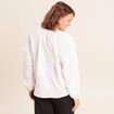 Blouse ample manches longues fluide ecru femme