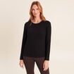 T-shirt thermique ajust&eacute; manches longues noir femme