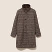 Manteau col montant doubl&eacute; marron femme