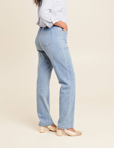 Pantalon jogpant 7/8ème en coton denim double stone femme