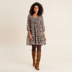 Robe &eacute;vas&eacute;e manches 3/4 blanc femme