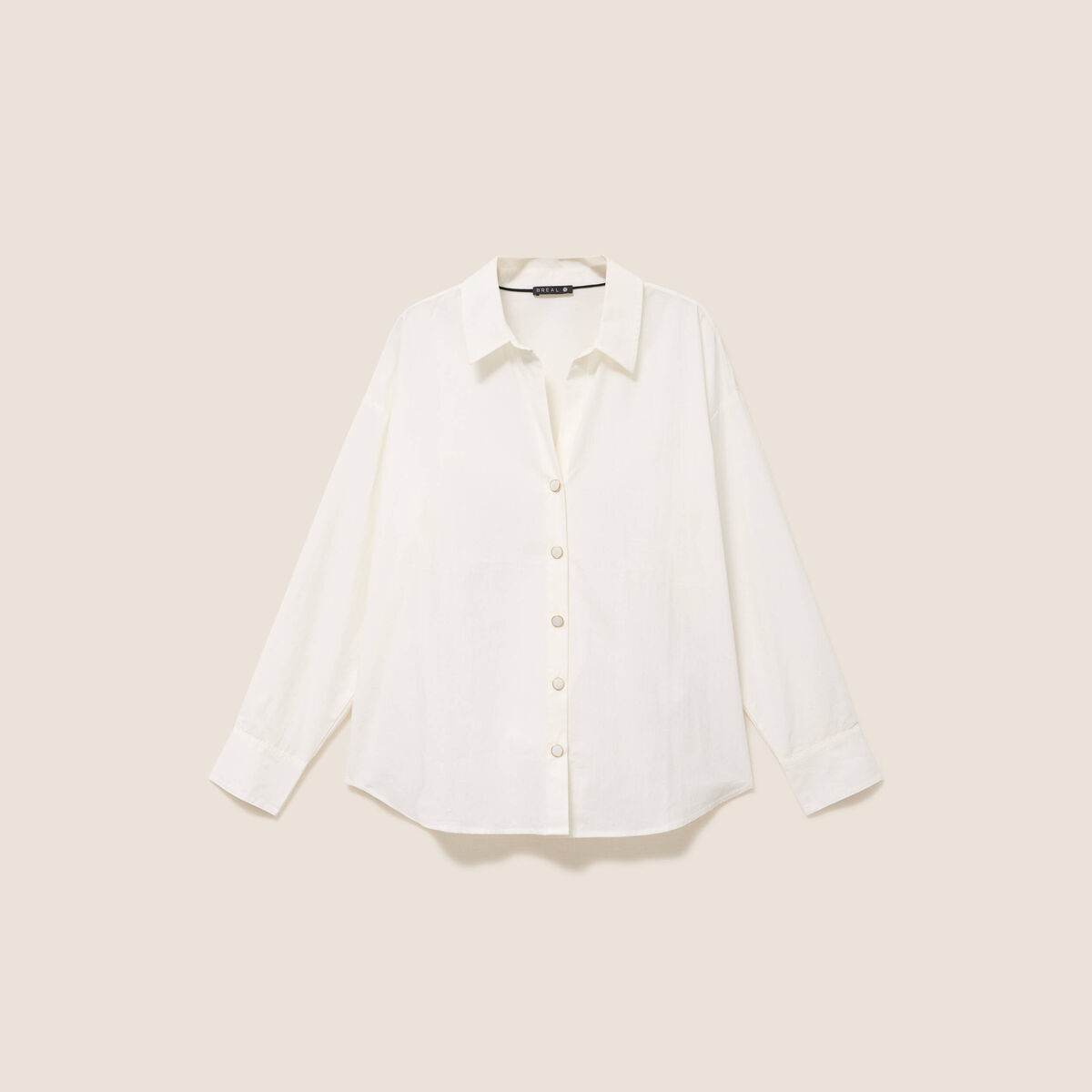 Chemise ample manches longues ecru femme