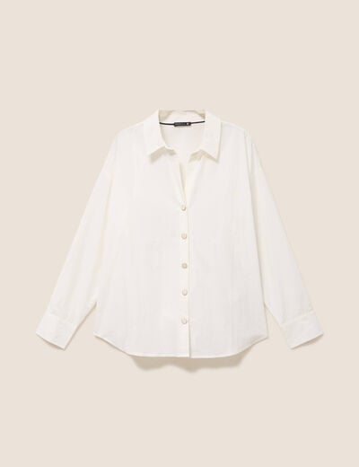 Chemise ample manches longues ecru femme