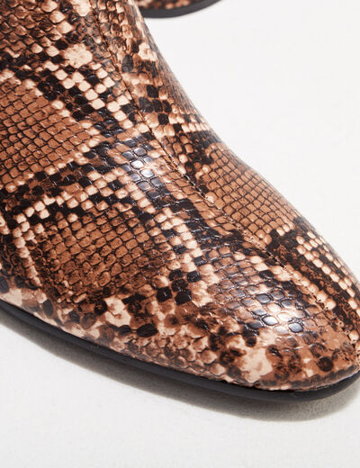 Bottines à talons texturées marron femme