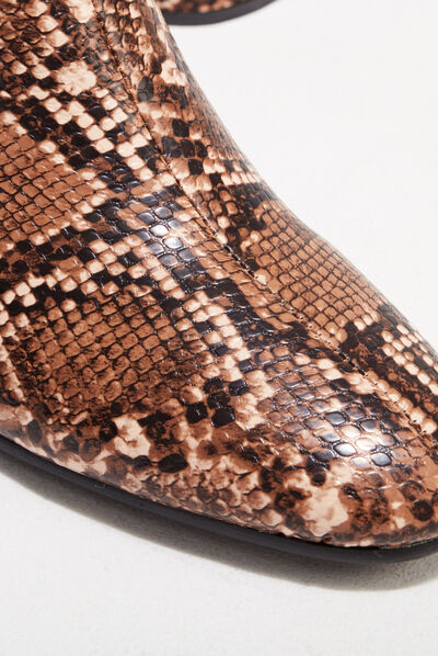 Bottines à talons texturées marron femme