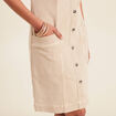 Robe droite en jean denim beige femme