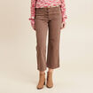 Pantalon large ceinturé 7/8ème bordeaux femme