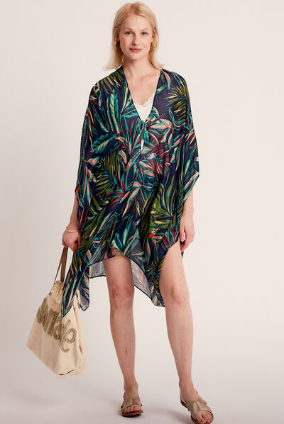 Kimono long noir femme