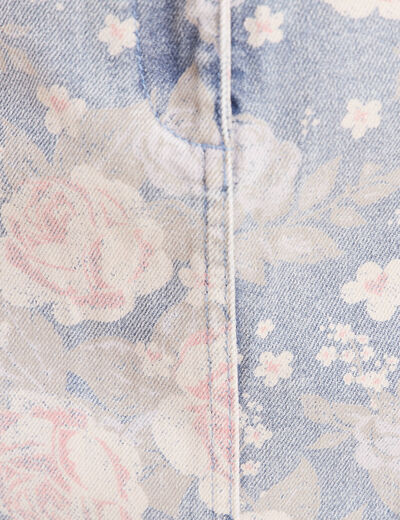 Jupe droite en jean taille standard rose femme