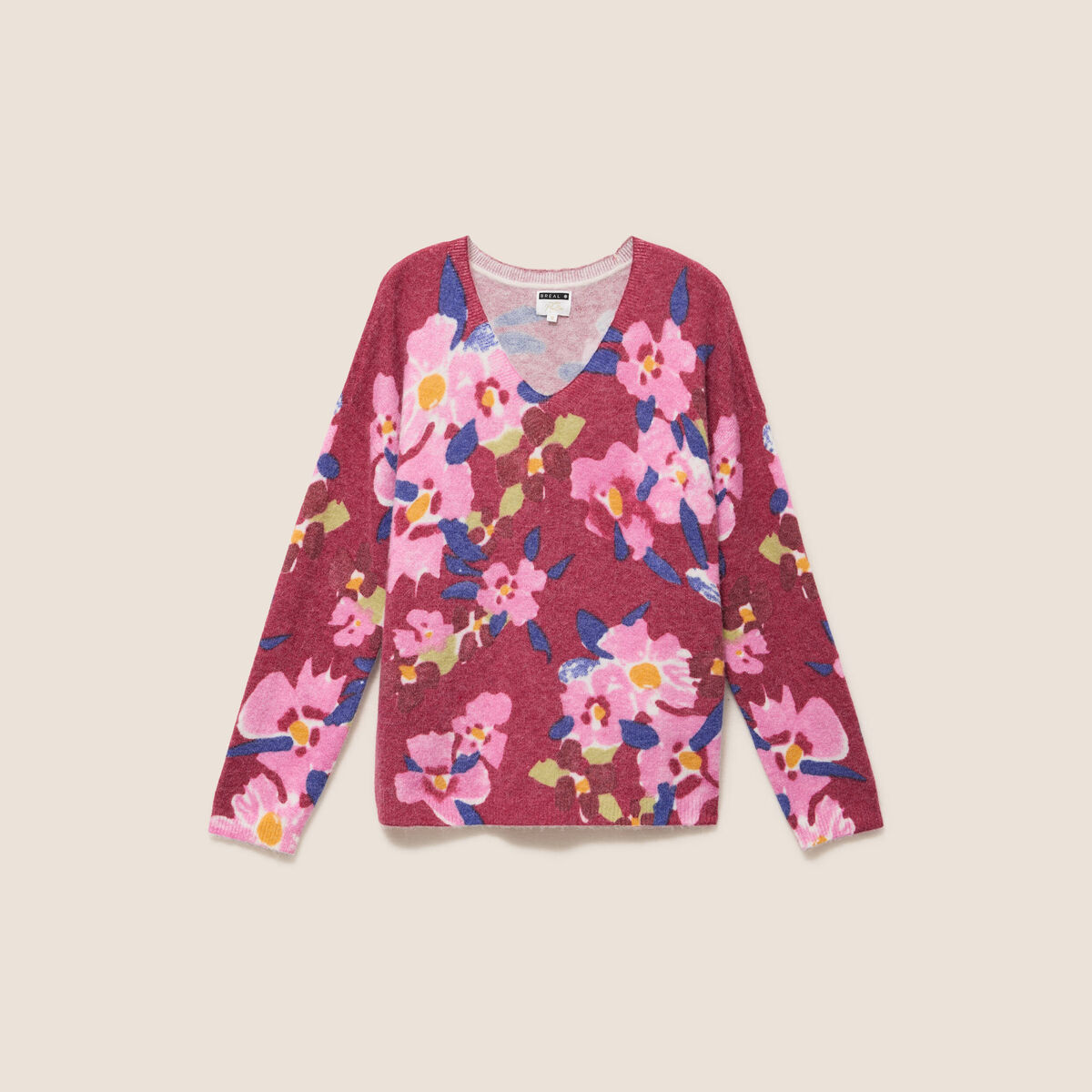 Pull manches longues rose femme
